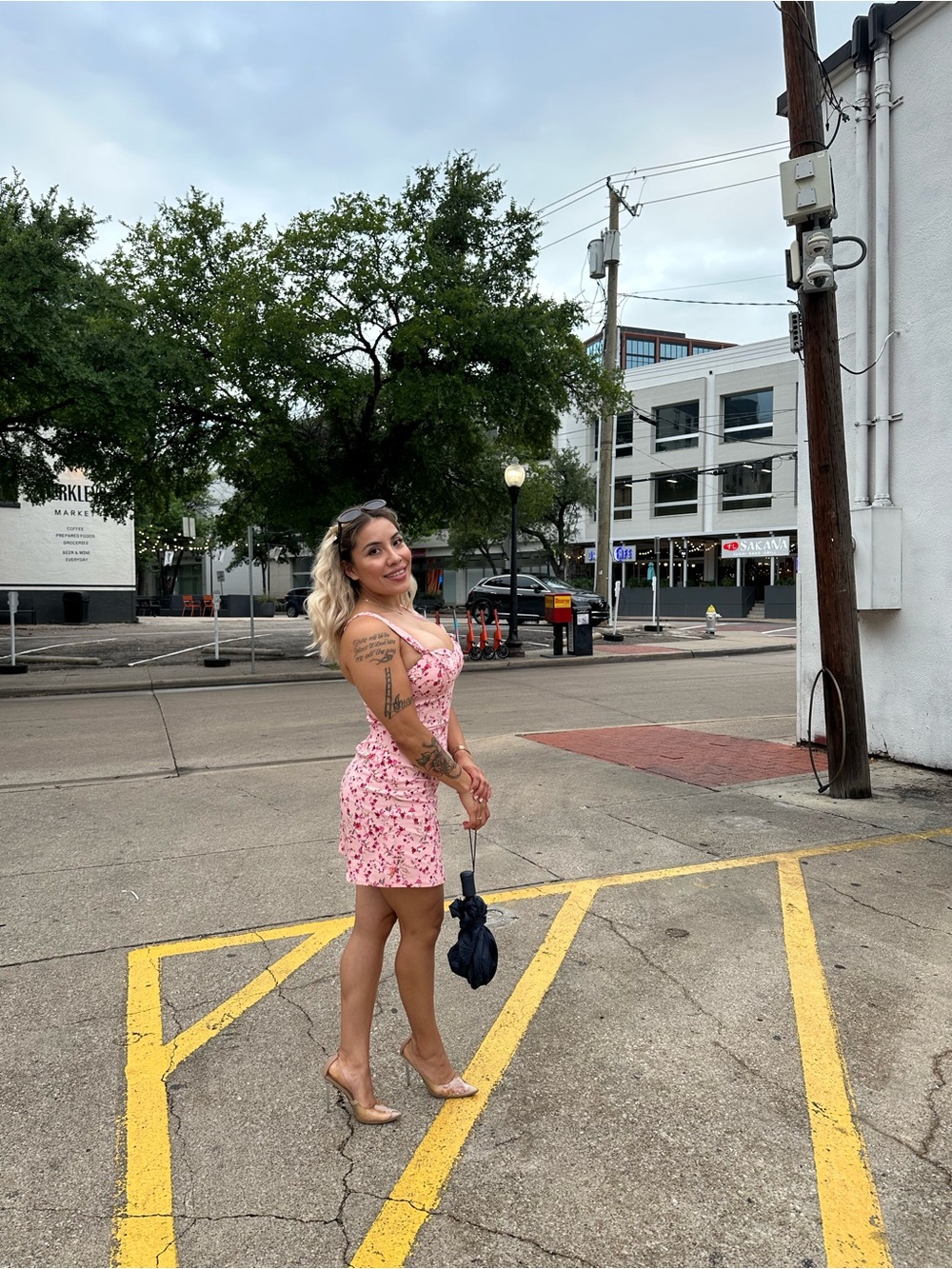 Francesca's Pink Floral Bustier Slip